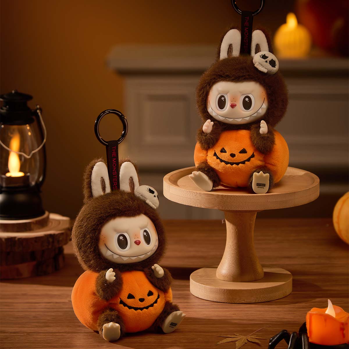 Pop Mart Labubu The Monsters – Happy Halloween Party Series Sitting Pumpkin Vinyl Plush Pendant - Sweeterlook