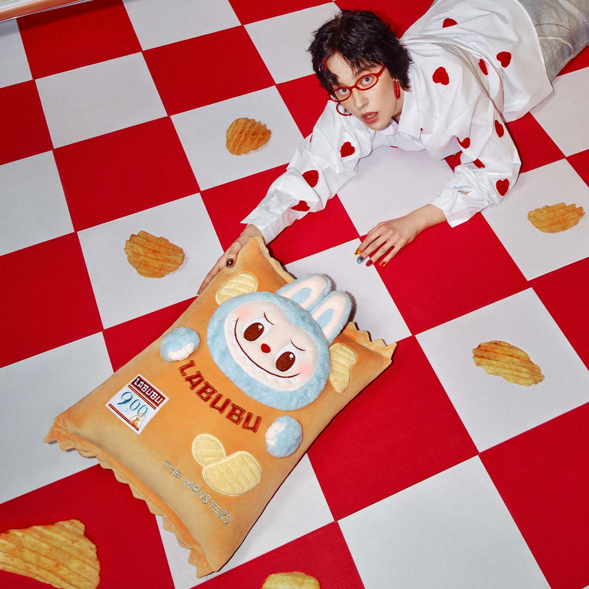 Pop Mart Labubu The Monsters Wacky Mart Series – Chips Pillow - Sweeterlook