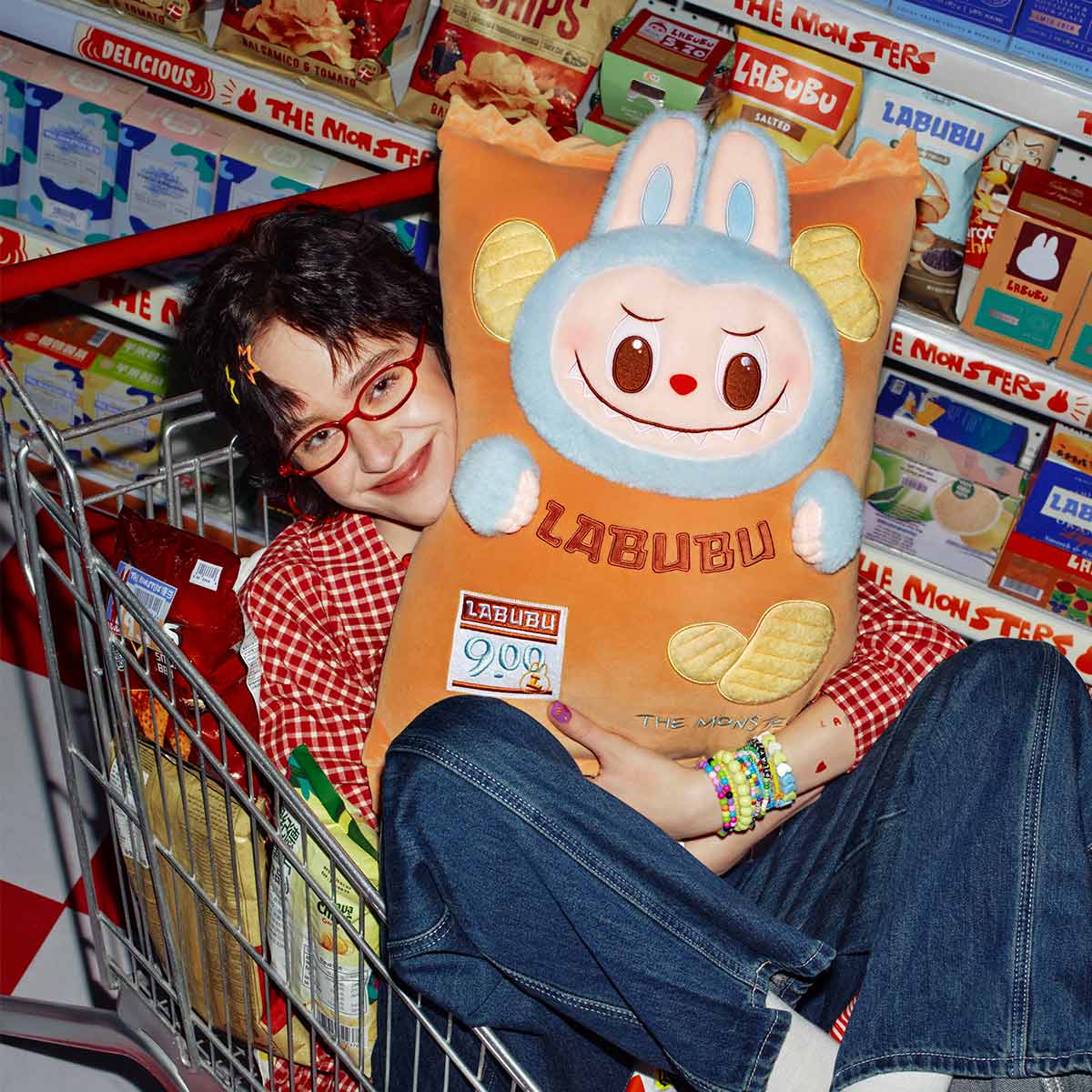 Pop Mart Labubu The Monsters Wacky Mart Series – Chips Pillow - Sweeterlook